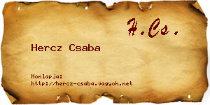 Hercz Csaba névjegykártya